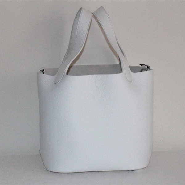 Fake & Replica Hermes Picotin Double Shoulder Bag White 509060 - Click Image to Close